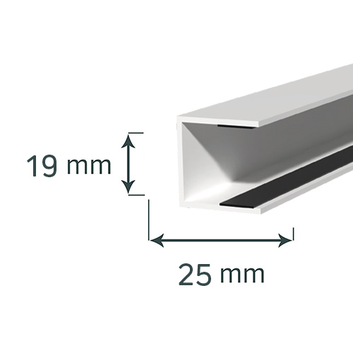 Aluminium F-Schiene Flock (25x19mm)