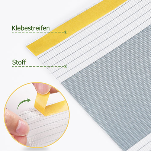 mittels Klebestreifen