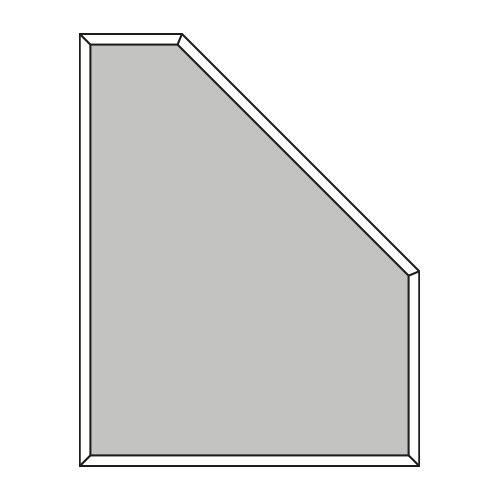 Fünfeck rechtwinklig rechts